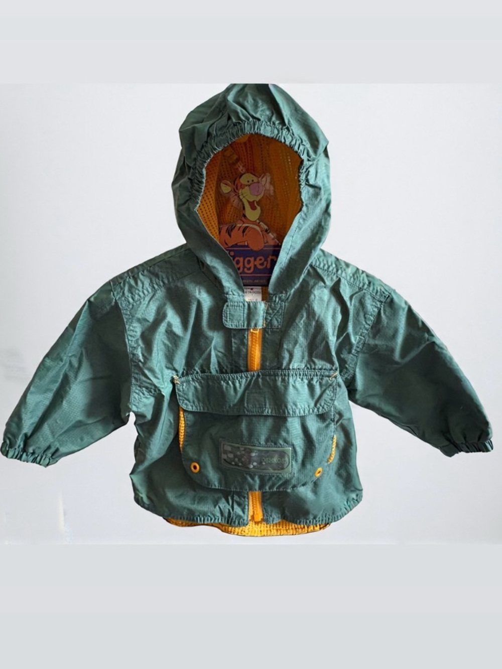 Rare SAMPLE Oshkosh B’gosh 90s VTG Toddler Anorak Jacket | Green Hooded Pullover